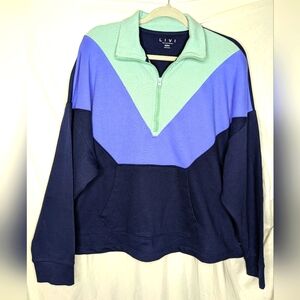 NWOT Lane Bryant Livi Blue Colorblock Sweatshirt, 22/24